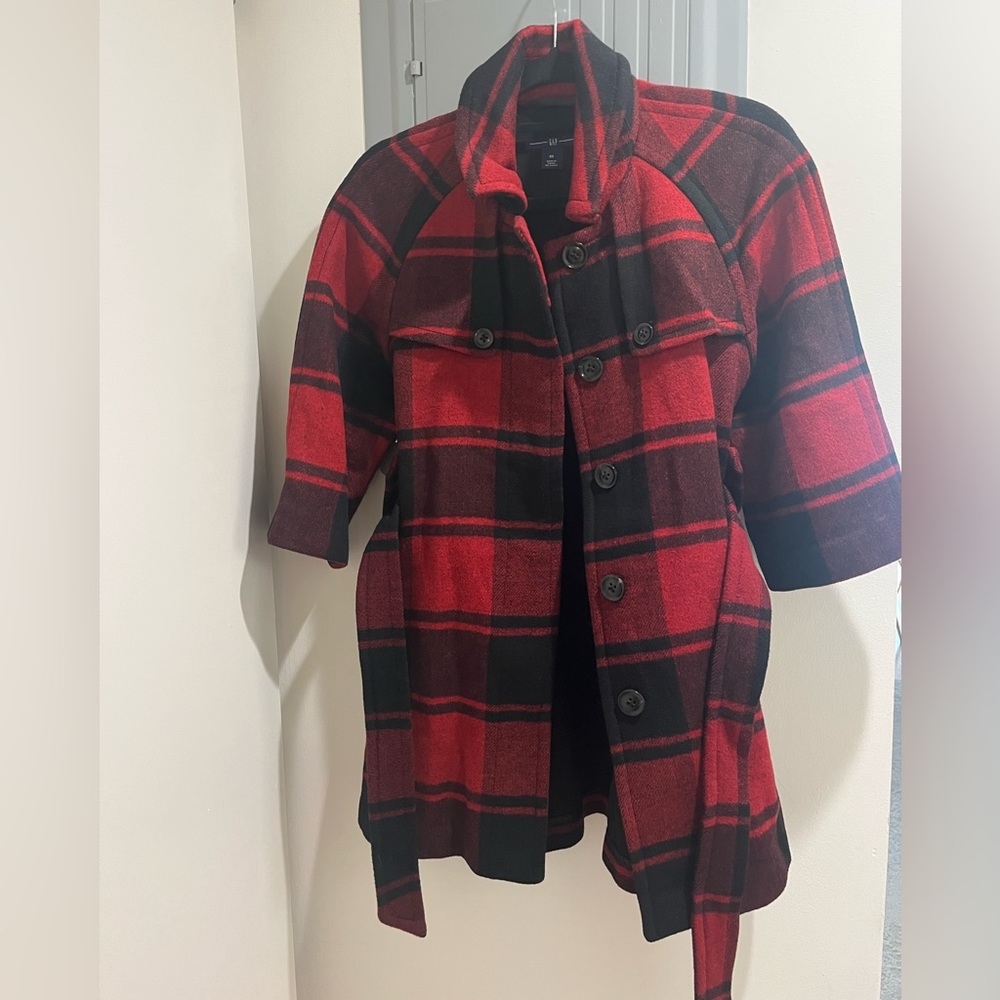 GAP flannel pattern wool coat